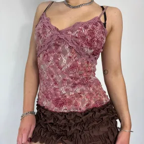 90s lace glitter cami - Size S