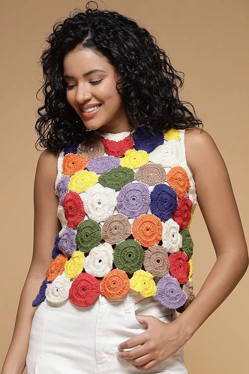 Ajoobaa "Circles" Crochet Top