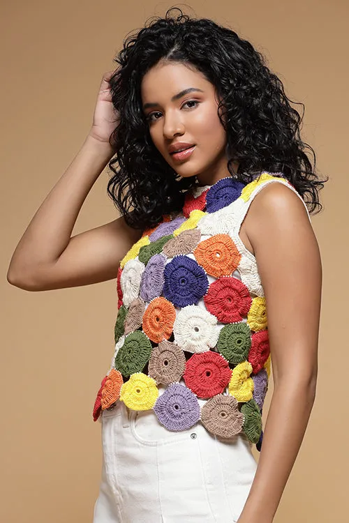 Ajoobaa "Circles" Crochet Top