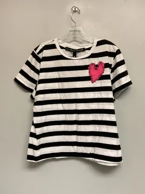 Aqua Size 10 Black & White Cotton Big Girls Tees/Polos/Tunics