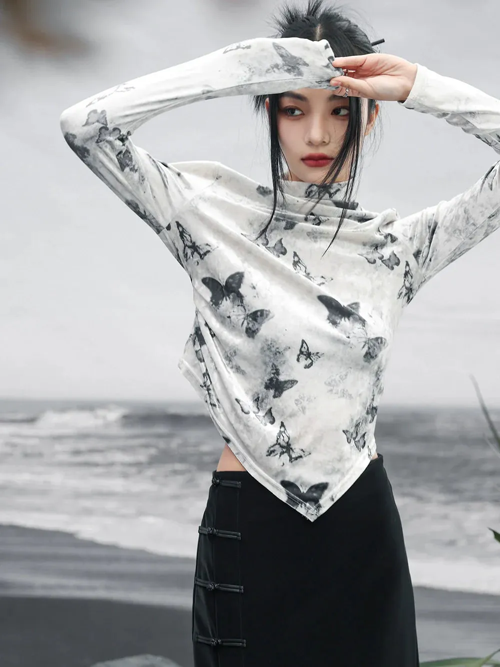 Asymmetrical Slim Butterfly Top Mode