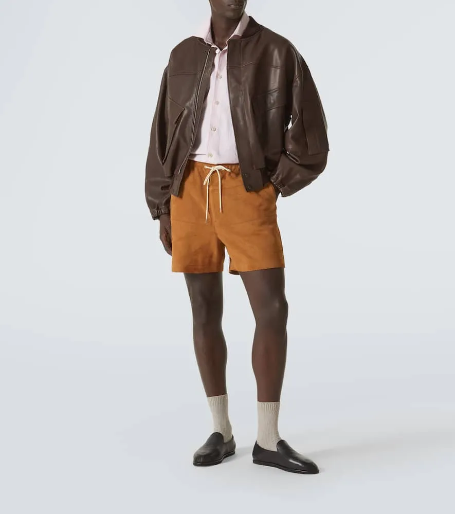Auralee Leather bomber jacket