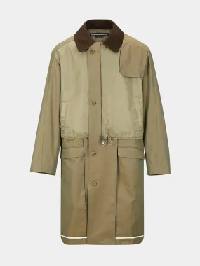 Beige bomber mix trench coat
