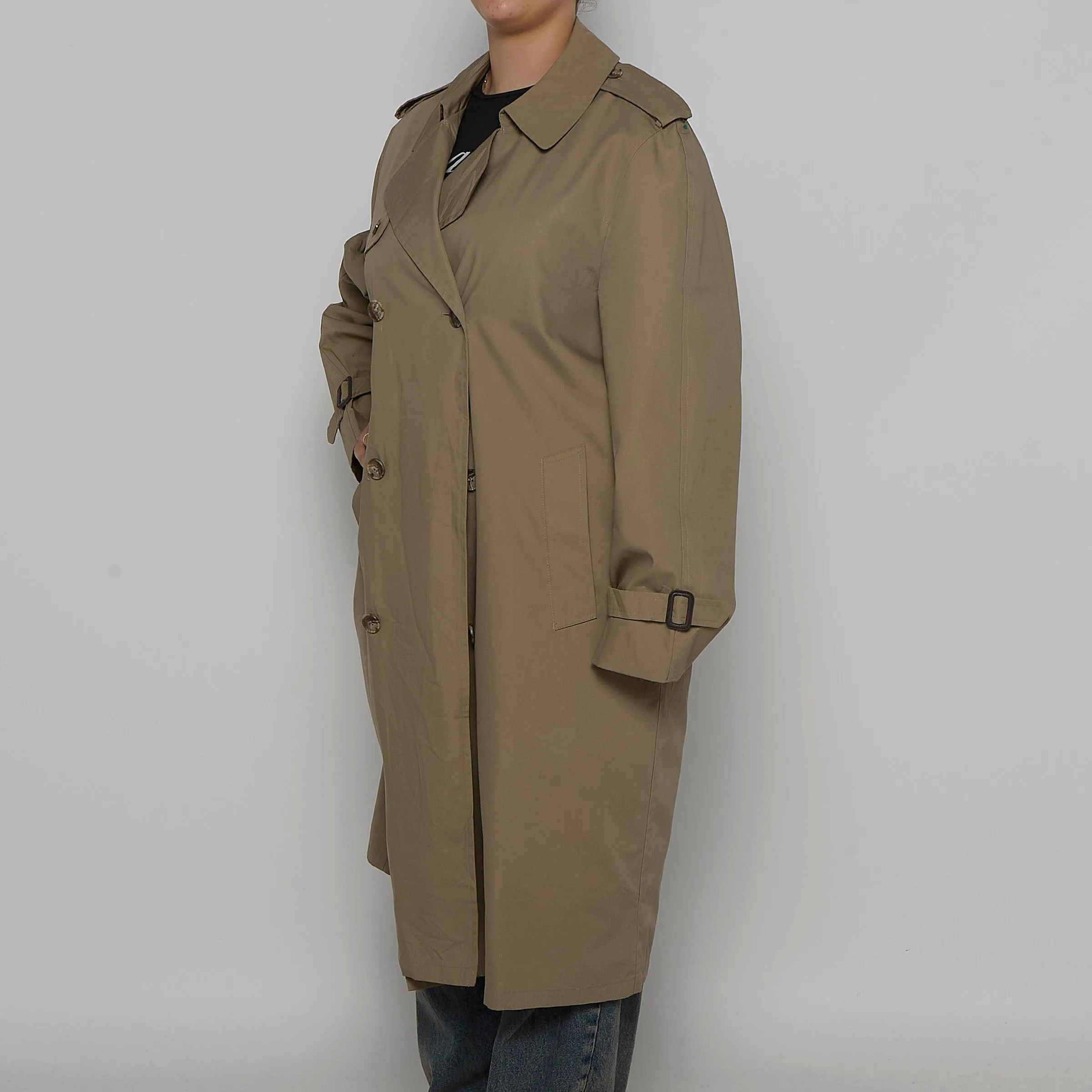 Beige Double Breasted Trench Coat - XL