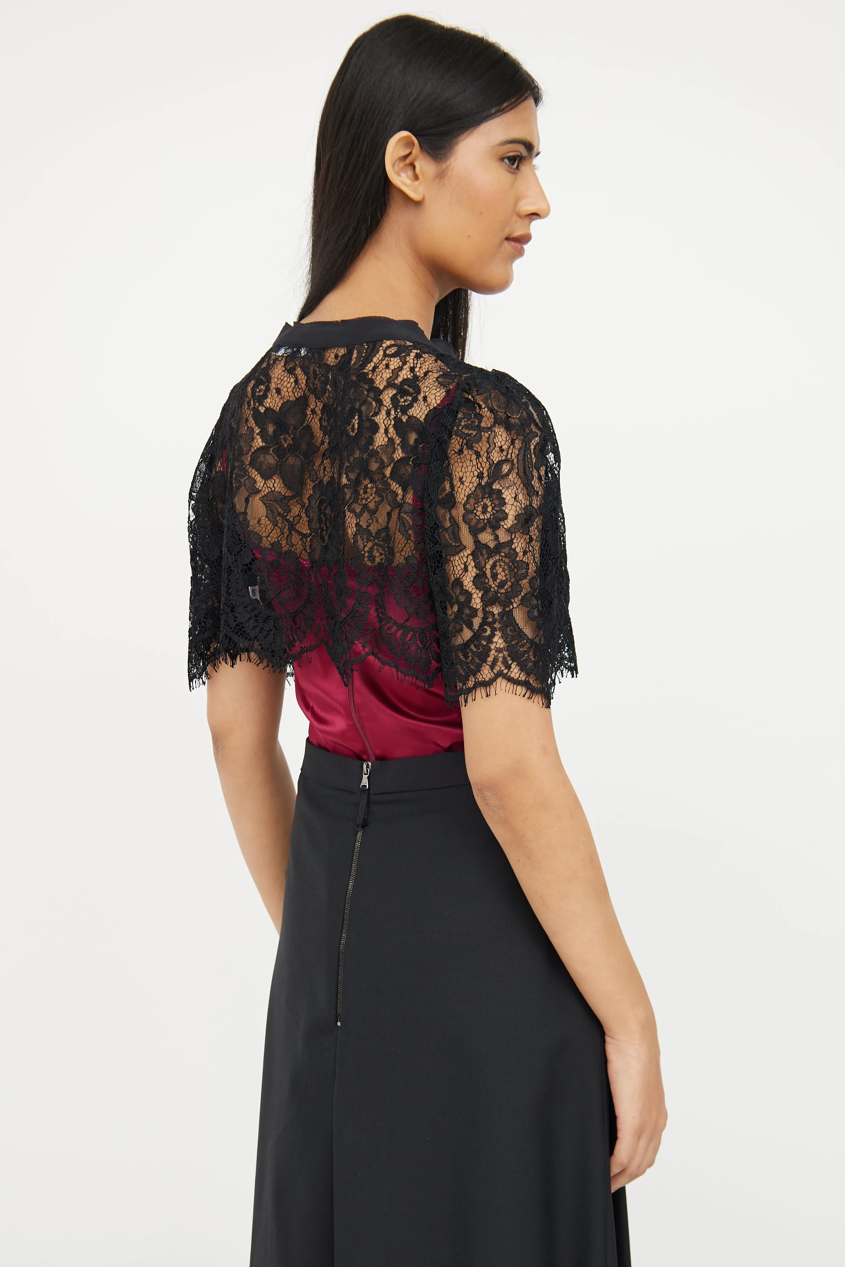 Black Lace Open Short Sleeve Shrug
