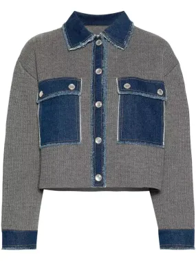 Cable Knit Denim Cardigan Jacket