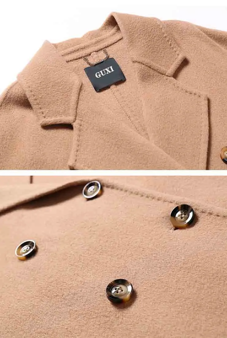 Classic Camel Belted Double-faced Wool Trench Coat
