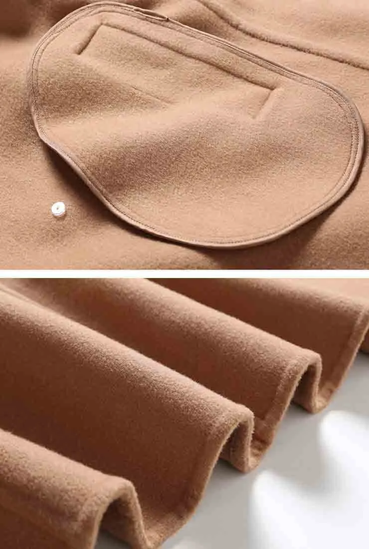 Classic Camel Belted Double-faced Wool Trench Coat