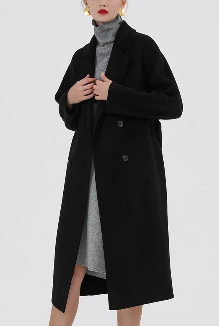 Classic Camel Belted Double-faced Wool Trench Coat