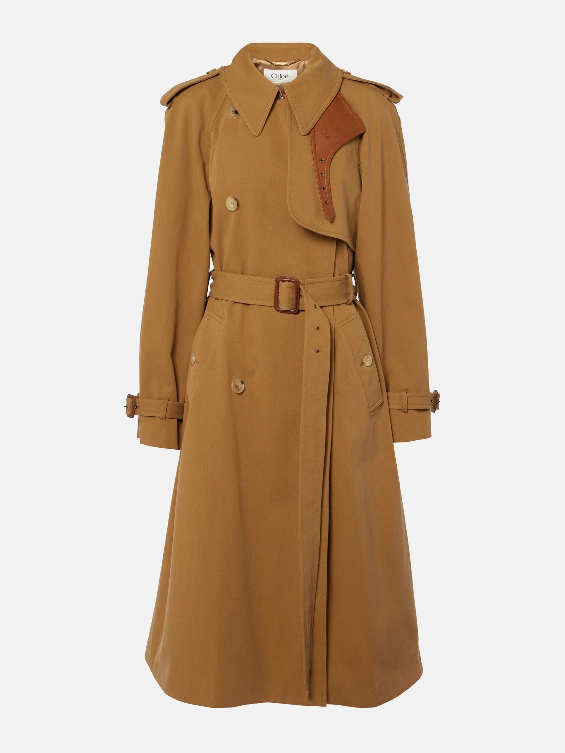 Cotton gabardine trench coat