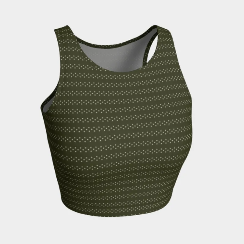 Dark Pepper Stem Striped Athletic Top
