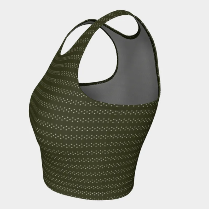 Dark Pepper Stem Striped Athletic Top