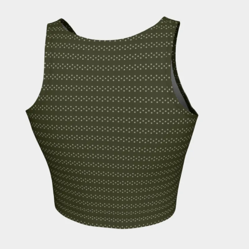 Dark Pepper Stem Striped Athletic Top