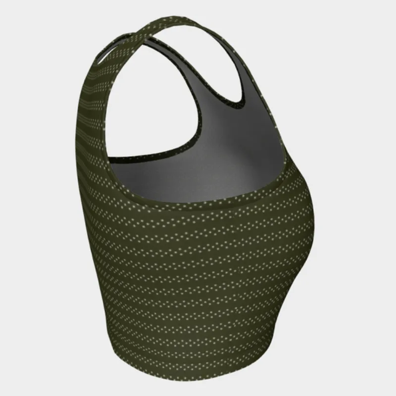 Dark Pepper Stem Striped Athletic Top