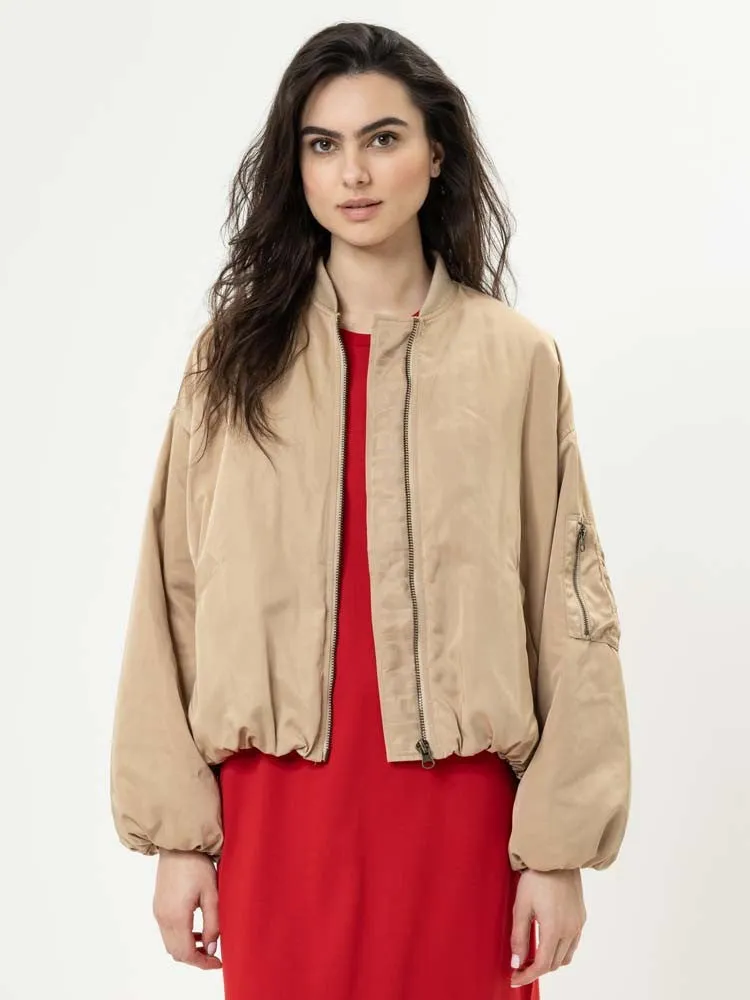 H Beige Bomber Jacket