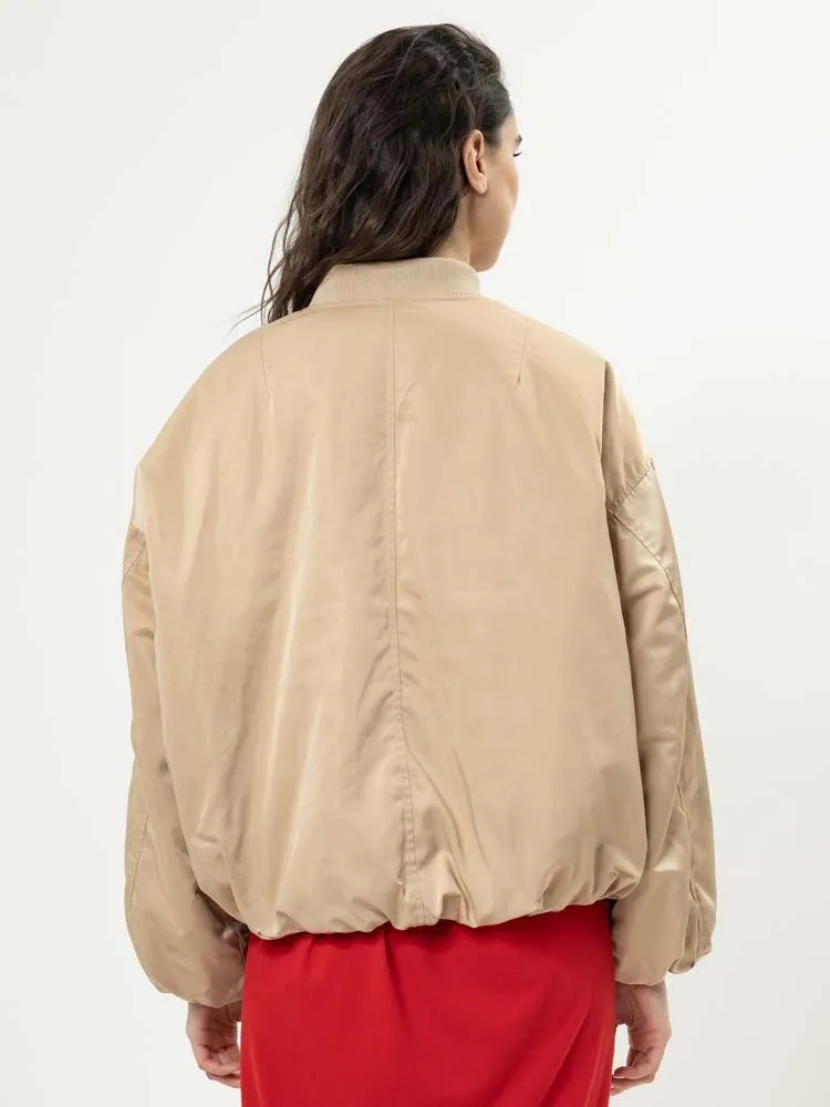 H Beige Bomber Jacket