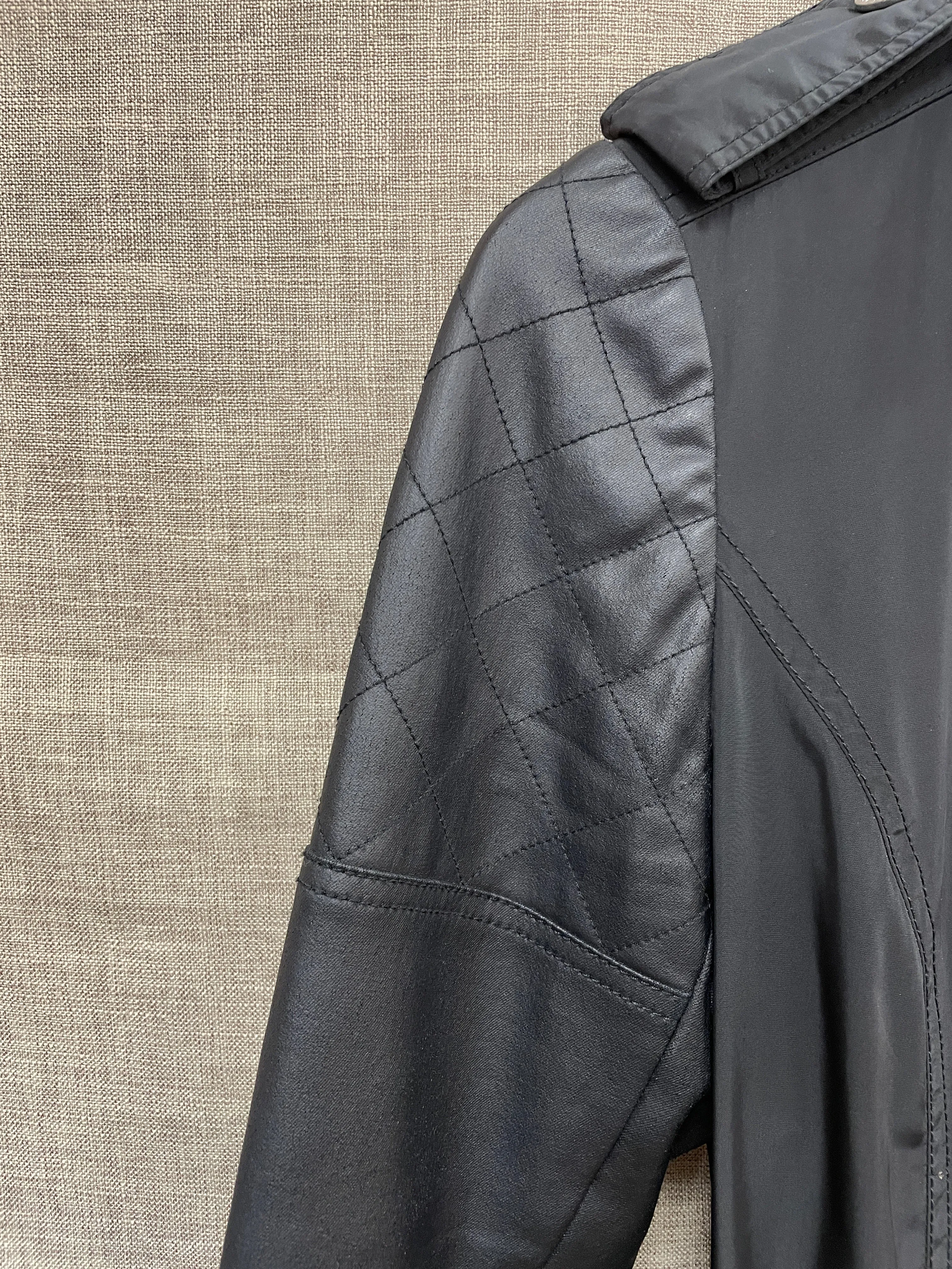 Karen Millen Black Zip & Leather Effect Jacket Coat Size 10