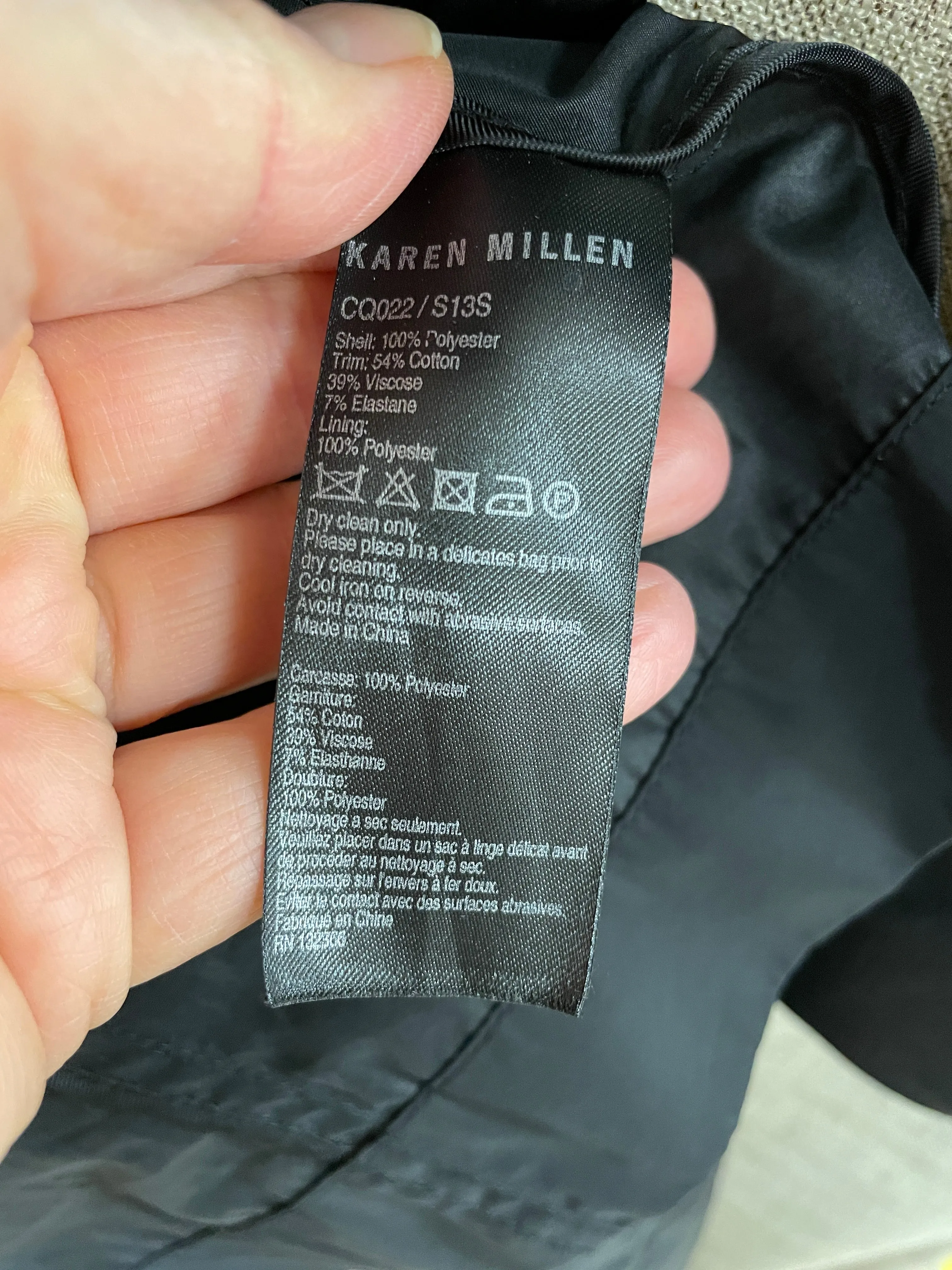 Karen Millen Black Zip & Leather Effect Jacket Coat Size 10
