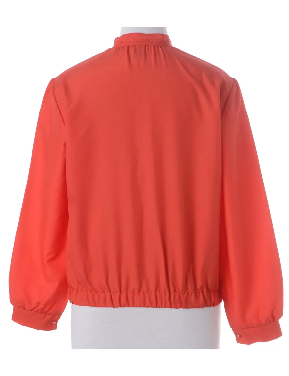 Label Blouse Red Bomber