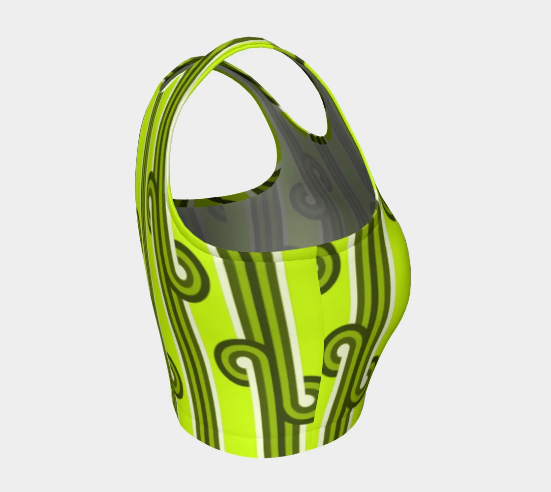 Lime Green Rolling Wave Crop Top