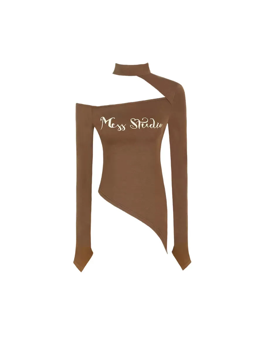 Logo Asymmetrical Top Neck Design