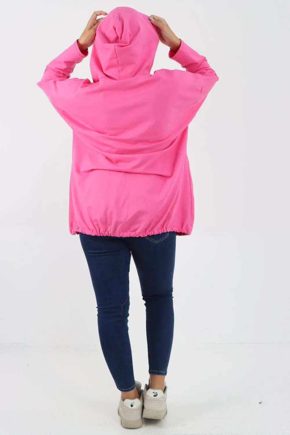 Longline Zip Pockets Hooded Top