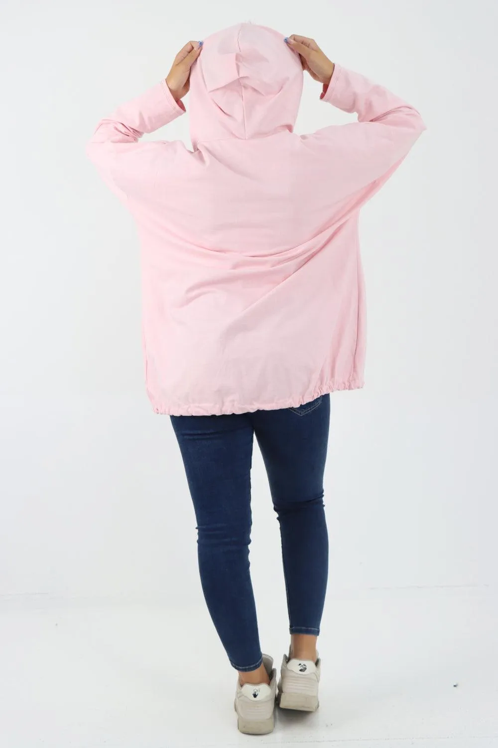 Longline Zip Pockets Hooded Top