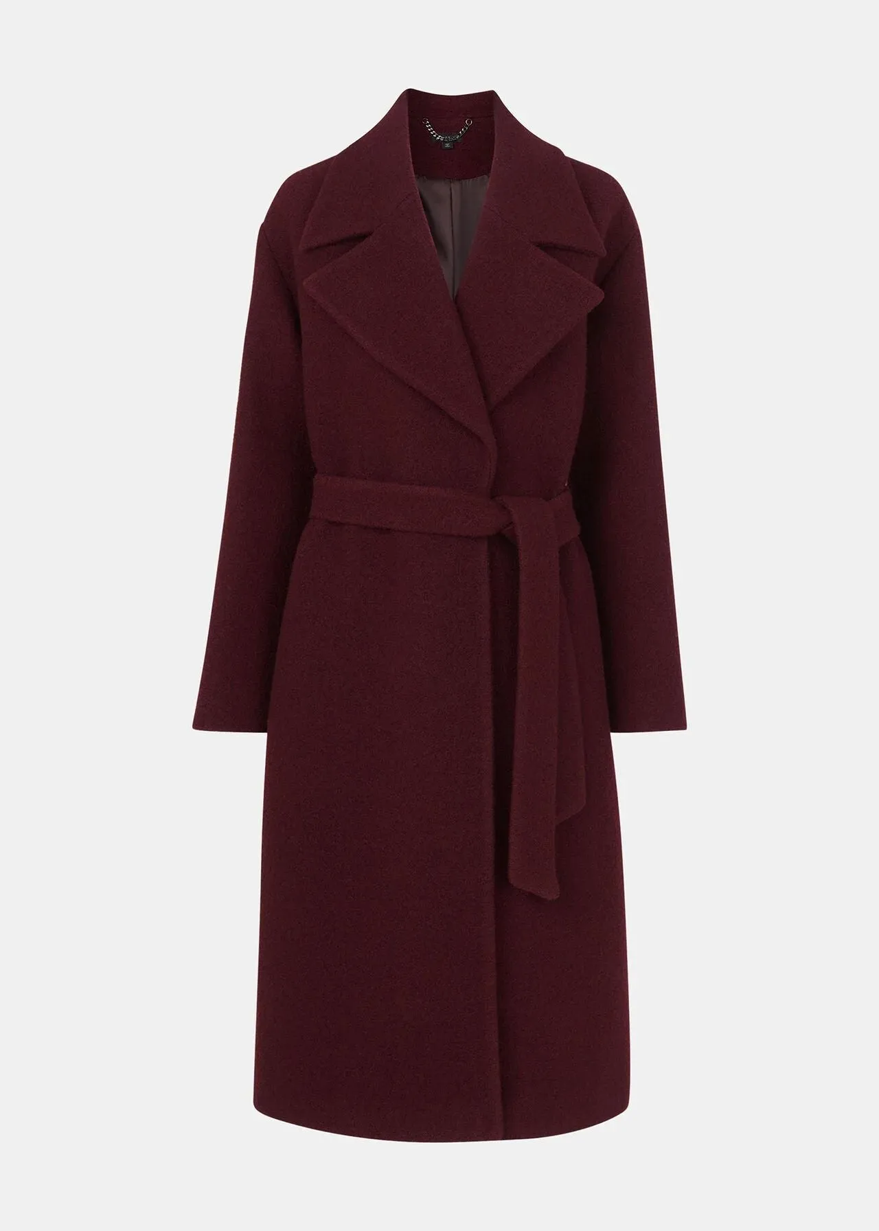 Lorna Wrap Wool Coat Burgundy