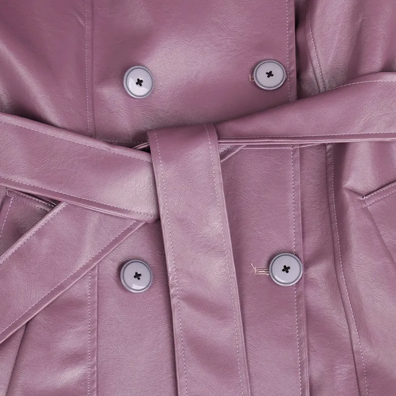 Nima Faux Leather Trench Coats - 2 Colors