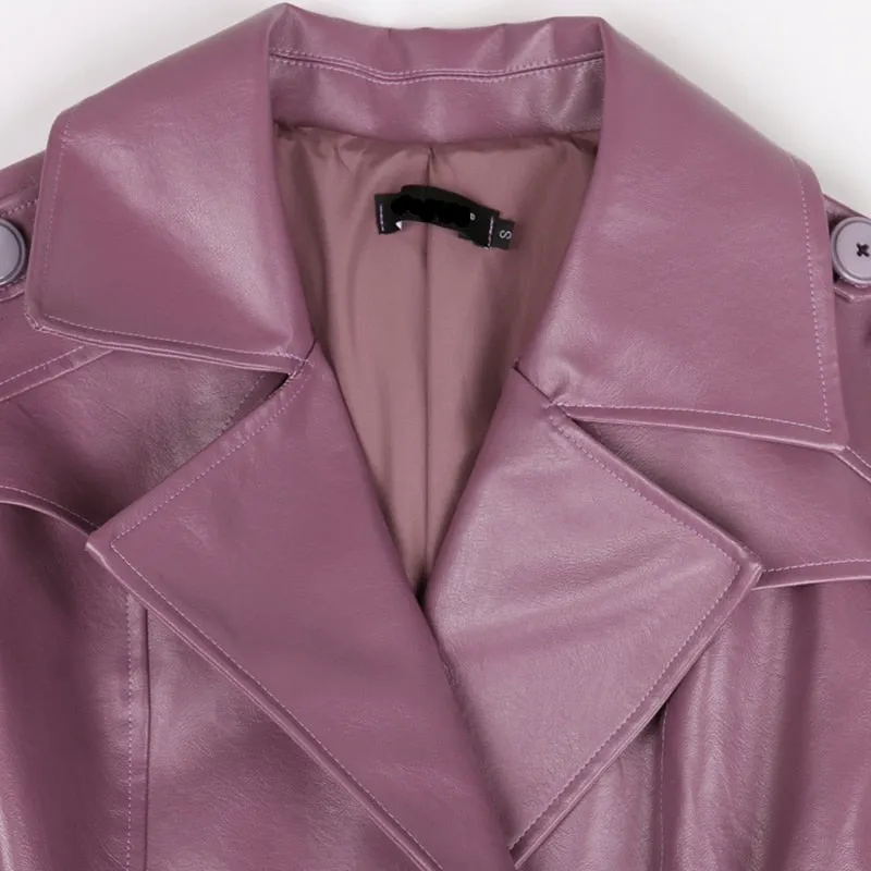 Nima Faux Leather Trench Coats - 2 Colors
