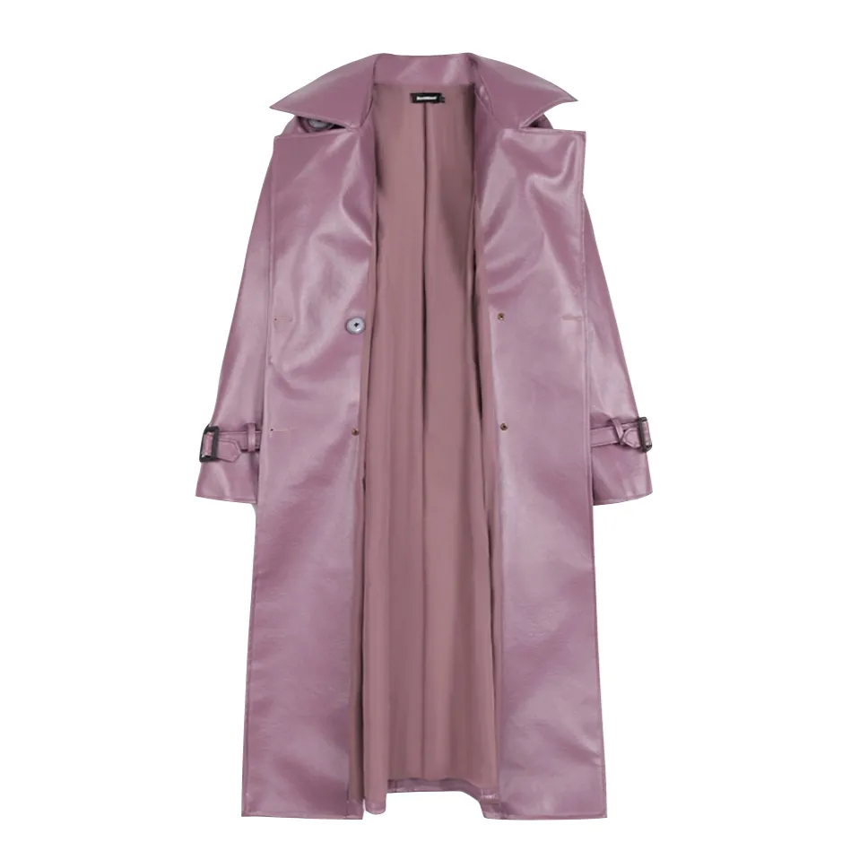 Nima Faux Leather Trench Coats - 2 Colors