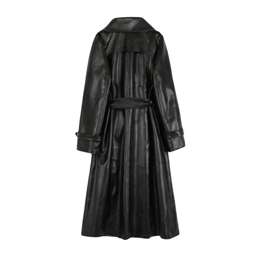 Nima Faux Leather Trench Coats - 2 Colors
