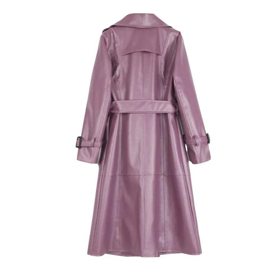 Nima Faux Leather Trench Coats - 2 Colors