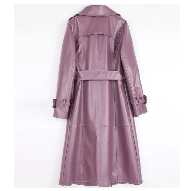 Nima Faux Leather Trench Coats - 2 Colors