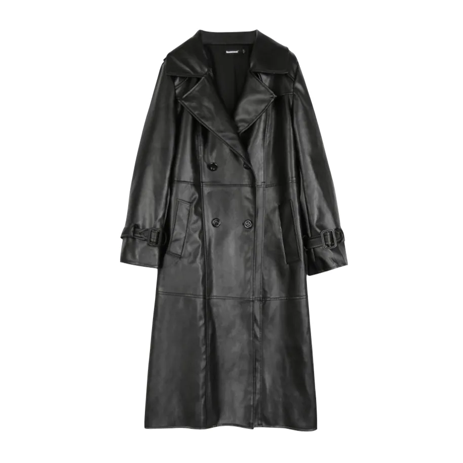 Nima Faux Leather Trench Coats - 2 Colors