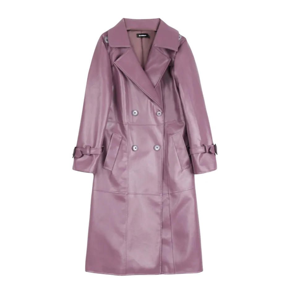 Nima Faux Leather Trench Coats - 2 Colors