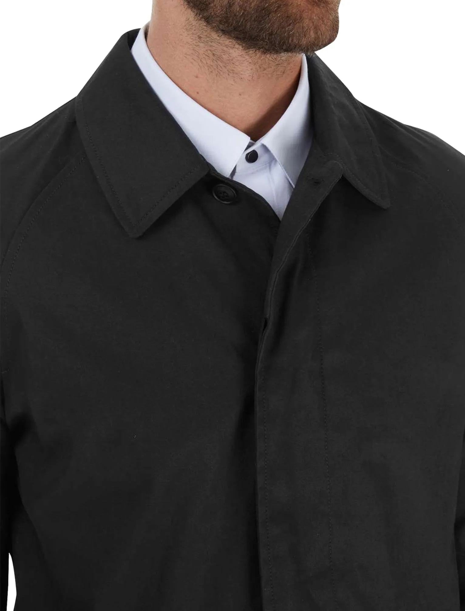 Peter Lightweight Mac Trench Coat in Black