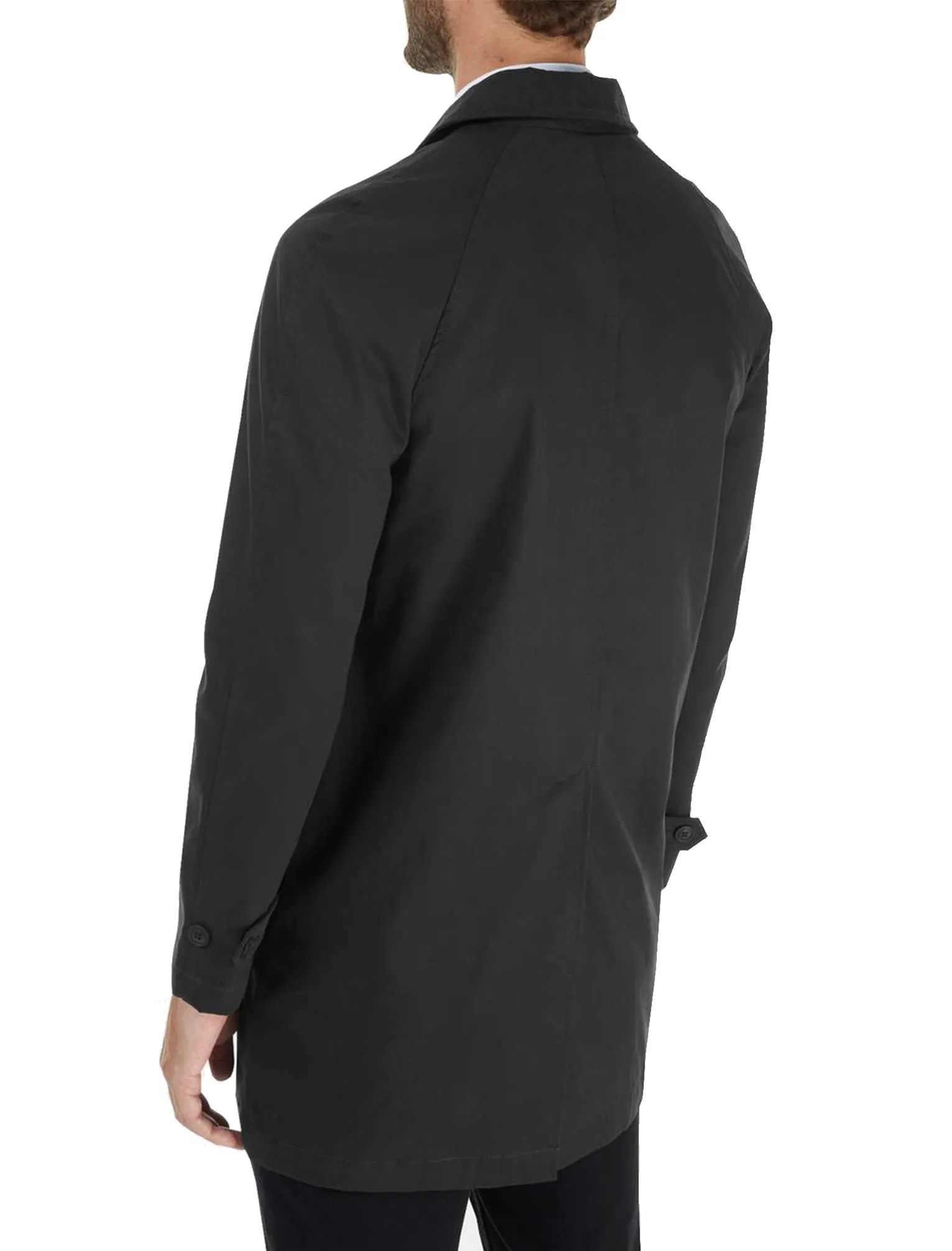 Peter Lightweight Mac Trench Coat in Black