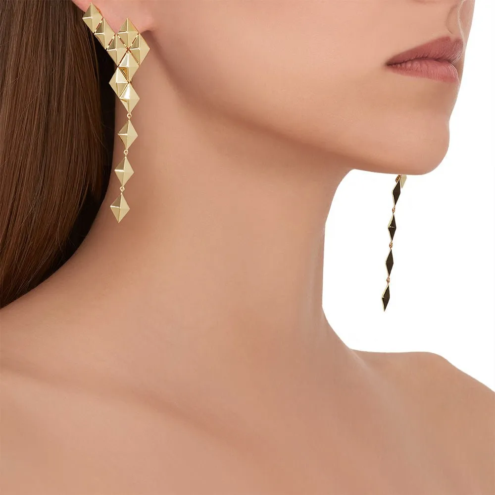 PYTHON Asymmetrical Drop Earrings