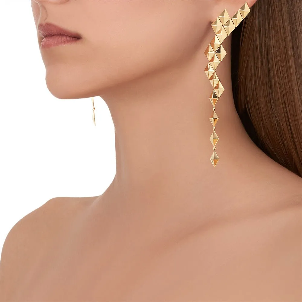 PYTHON Asymmetrical Drop Earrings