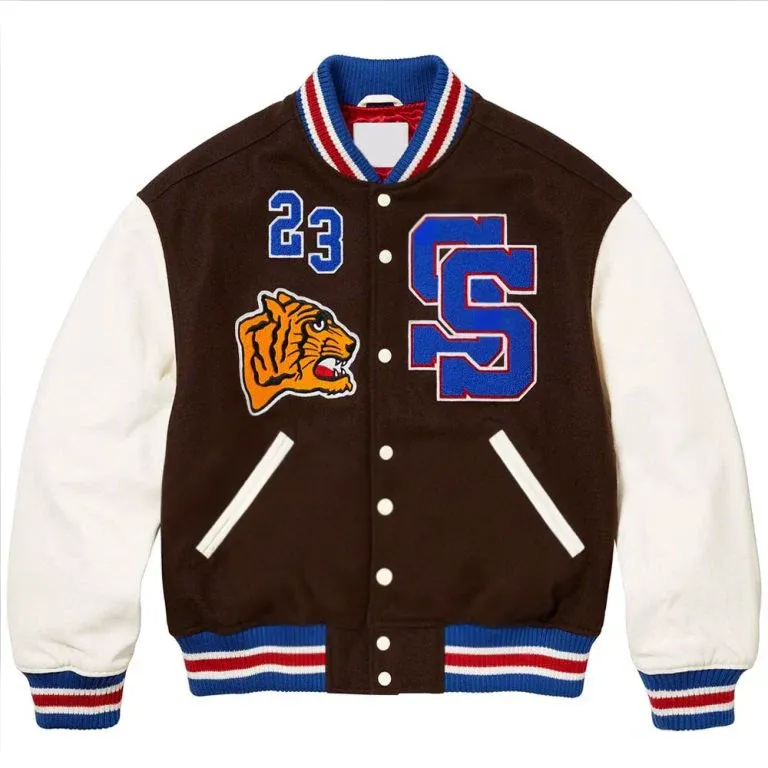 Supreme Tiger Varsity Jacket | Orange Supreme Tiger Unisex Jacket