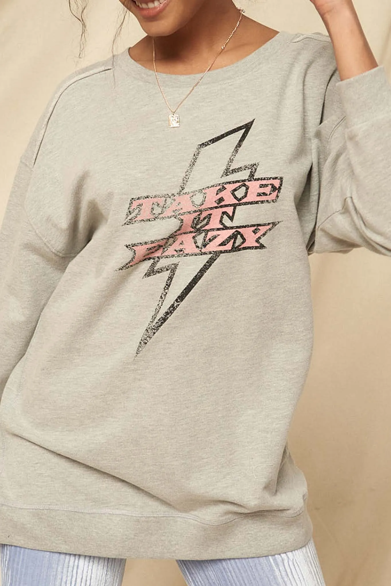 Take It Eazy Vintage Graphic Tunic Sweatshirt