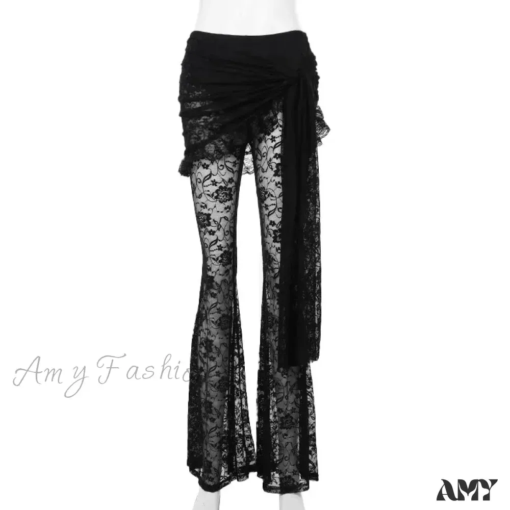 Vintage Style Black Double-layered Elegant Summer Women Crop Top