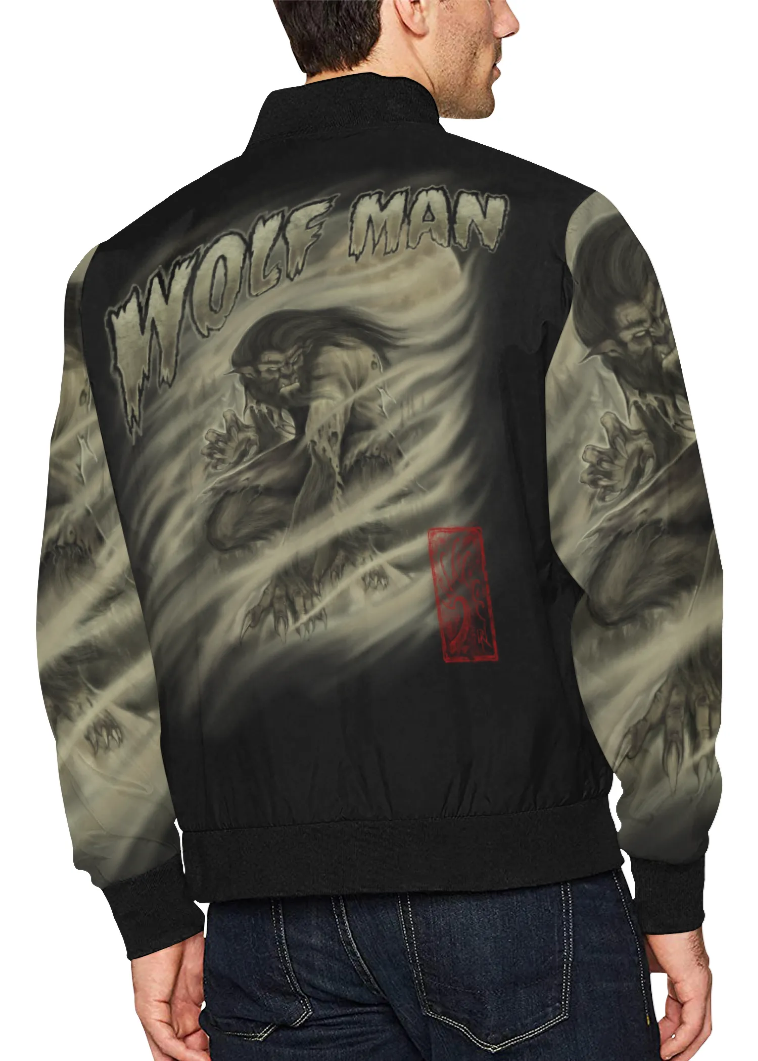 Wolf Man Bomber Windbreaker Jacket