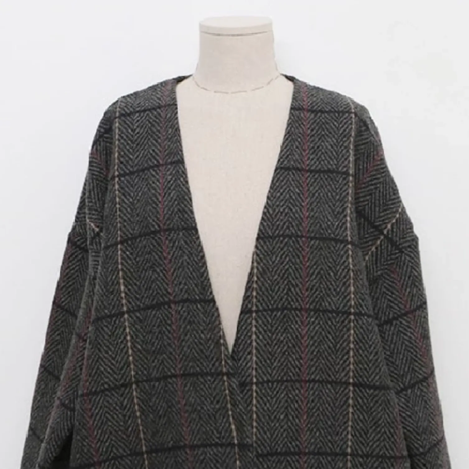 Women's Autumn/Winter Woolen Plaid Coat
