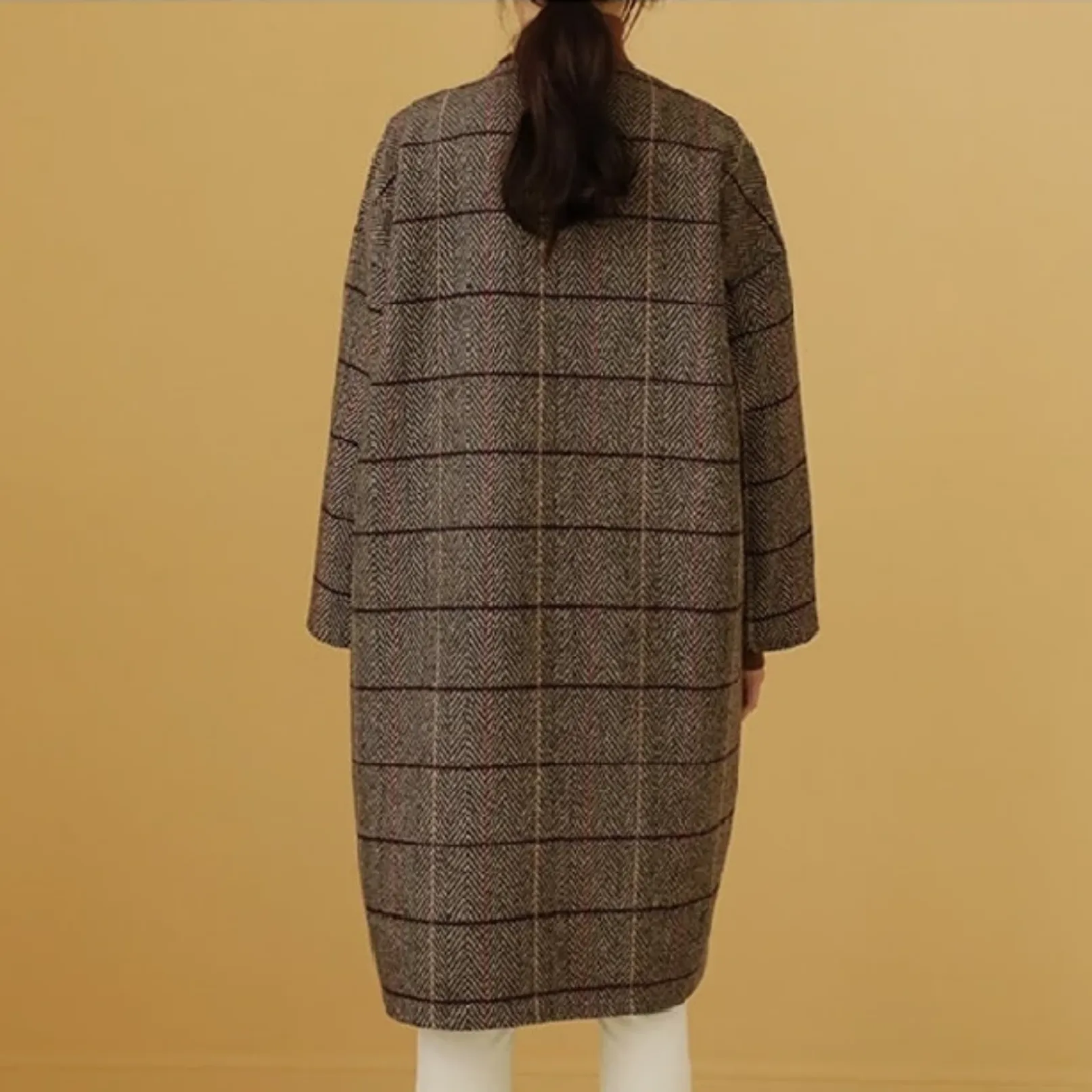 Women's Autumn/Winter Woolen Plaid Coat