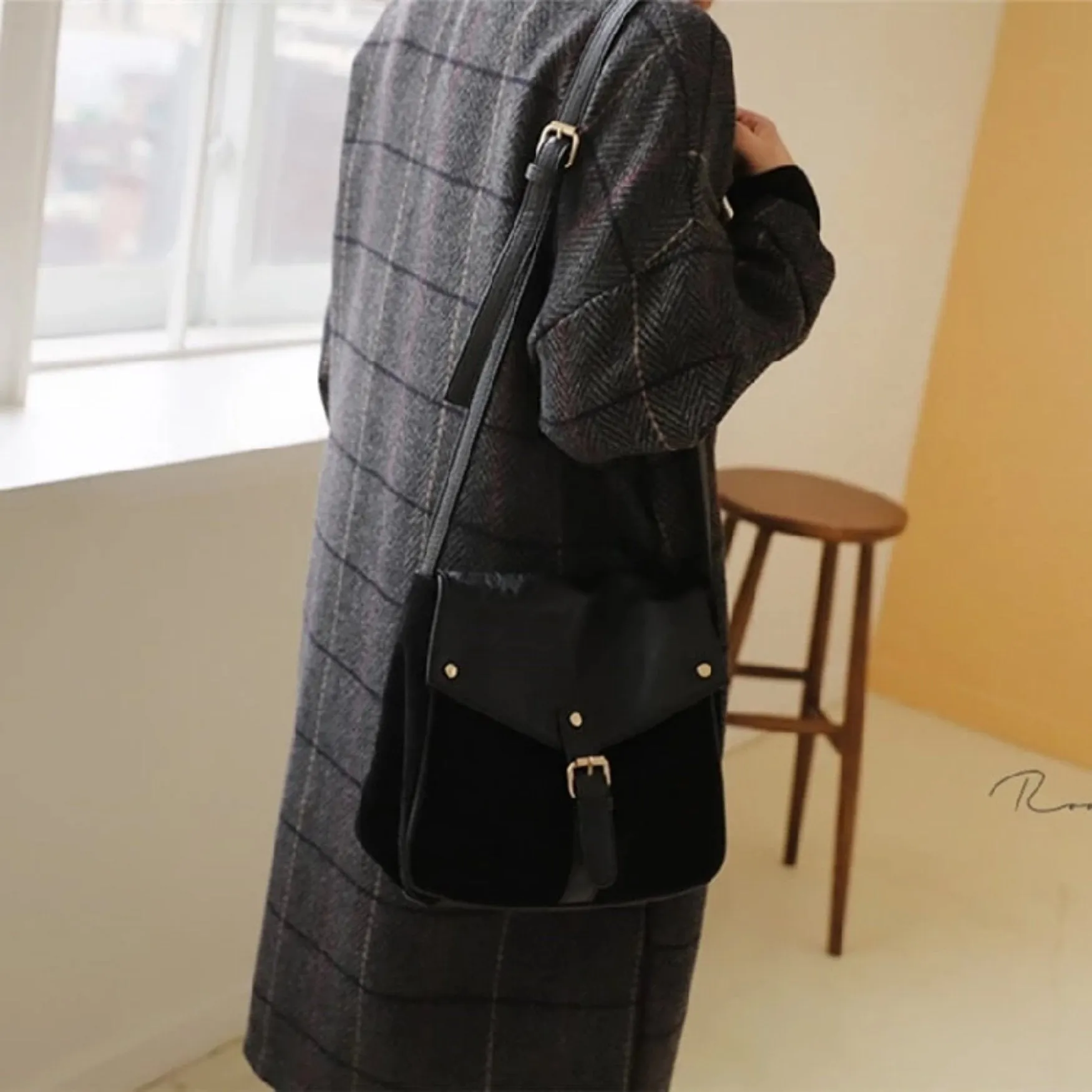 Women's Autumn/Winter Woolen Plaid Coat