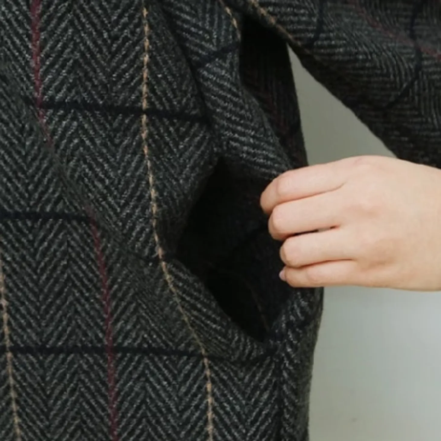 Women's Autumn/Winter Woolen Plaid Coat